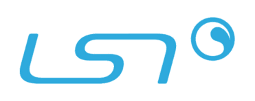 Logo von LSN in blauer Schrift mit einer stilisierten Kugel rechts.